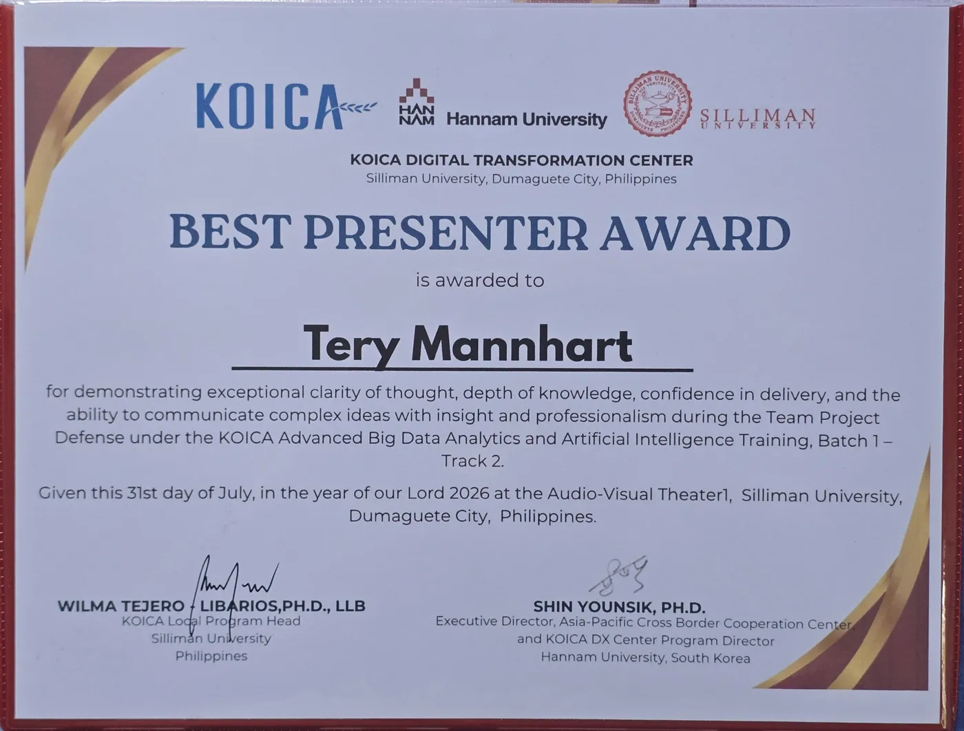 Best Presenter Award